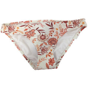 Womens Bikini Bottom Cream Red Orange Small Hipster Swimwear